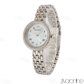 ساعت امپریو آرمانی زنانه سیلور دورنگین صفحه سفید 105180