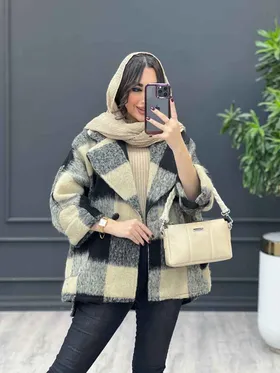 پالتو چهارخونه تک دکمه