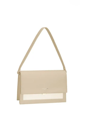 کیف دوشی زنانه دیوید جونز مدل CM5659H (قهوه ایی/کرم)