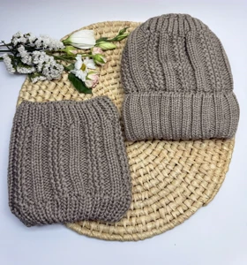 کلاه و شال گردن پسرانه و مردانه کد 688 و 686 قسطی (نسکافه ای)