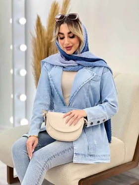 مانتو جین آستین سه دکمه