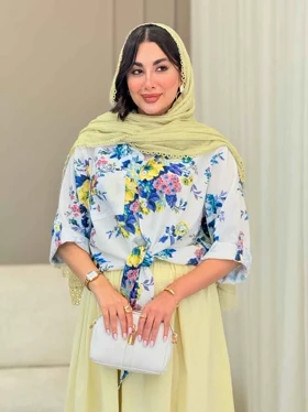 شومیز گره‌ای طرح گل