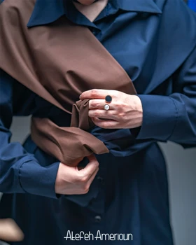 شومیز دامن سرمه