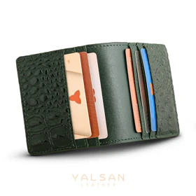 کیف پول چرم یلسان مدل سوشا کد 159-GAN (سبز)