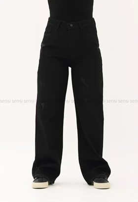 شلوار جین نیم بگ کد1005173