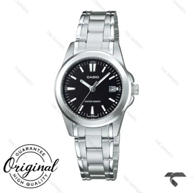 ساعت کاسیو زنانه LTP-1215A-1A2 سیلور صفحه مشکی Casio-10274-L