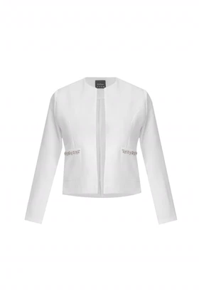 کت کرپ سفید - 2138