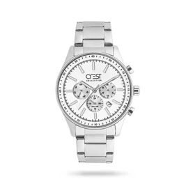 ساعت مچی مردانه کرست بند استیل نقره ای کد Crest 6281/1