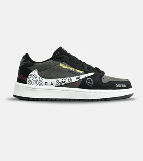 کفش کتانی مردانه و زنانه مشکی طوسی سفید NIKE travis scott