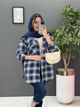 مانتو چهارخونه دو جیب