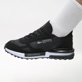 کفش و کتانی مردانه چرم طبیعی مدل لاگوست LACOSTE رنگ مشکی کد 43330