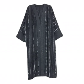 مانتو زنانه عبایی مجلسی راه راه