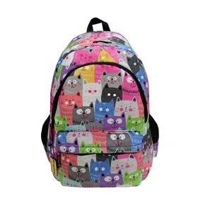 کیف مدرسه دخترانه مدل گربه cats با جامدادی (برند respina)