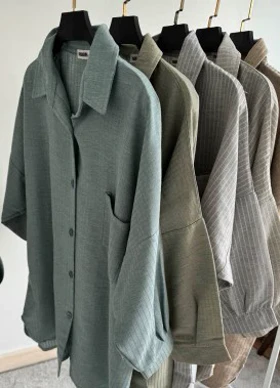 شومیز مانتویی لینن نخ تینا