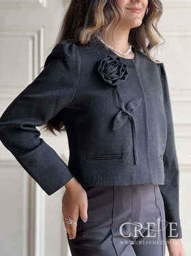 کت کراپ کتان لمه گل رز