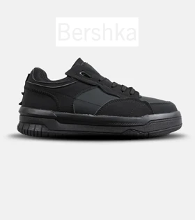 کفش کتانی مردانه و زنانه مشکی BERSHKA مدل 6407