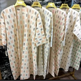 مانتو عبایی زنانه لینن نچرال طرح دار