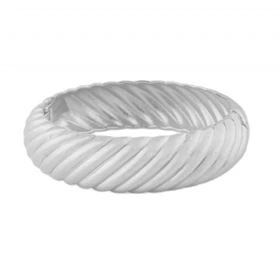 دستبند زنانه مدل شیار دار (نقره‌ای)