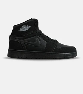 کفش کتانی ساق‌دار مردانه و زنانه مشکی NIKE jordan 1 مدل 8130
