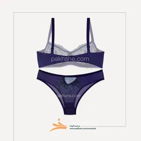 ست فانتزی سرمه ای فنردار برند نوشه پوش