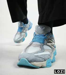 کفش کتانی مردانه طوسی آبی NEW BALANCE 9060