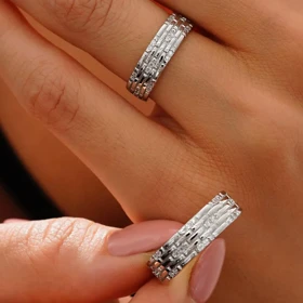 حلقه ست نقره 2210 – انگشتر ازدواج/نامزدی