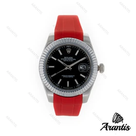 ساعت مردانه رولکس DateJust 2 بند رابر قرمز 2166-m