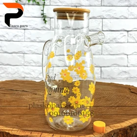 جاروغنی پیرکس گل‌دار درب بامبو