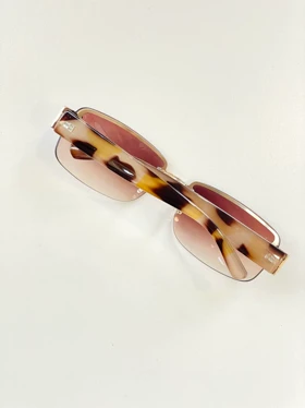 عینک مستطیلی دسته پلنگی