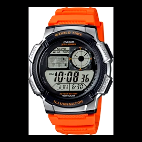ساعت دیجیتال مردانه کاسیو مدل Casio AE-1000W-4BV با عمر باتری 10 ساله و ساعت جهانی