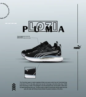کتانی ورزشی مشکی سفید مردانه و زنانه PUMA