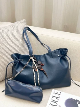 کیف بند باریک 1243 (سرمه ای چرمی)