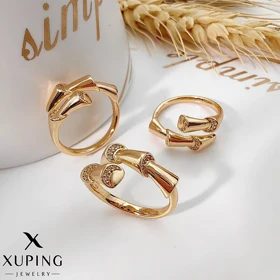 انگشتر ژوپینگ مدل بامبو نگین‌دار، درخشش بی‌نظیر و طراحی خاص Xuping