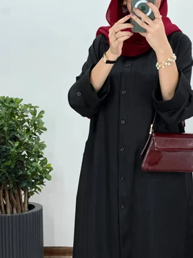 مانتو بلند جلو دکمه آتنا 1