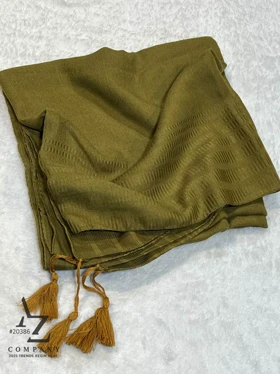 روسری نخی ساده سایز 120 خردلی مناسب تابستان