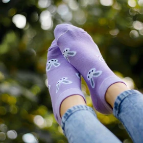 جوراب مچی کیتی تم بنفش