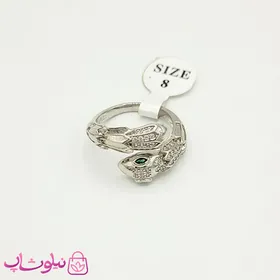 انگشتر دخترانه بولگاری مدل مار نقره ای