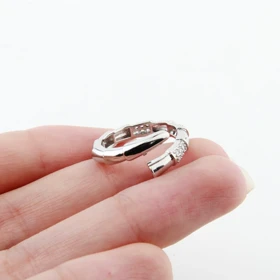 انگشتر دخترانه مدل دولاین نگینی