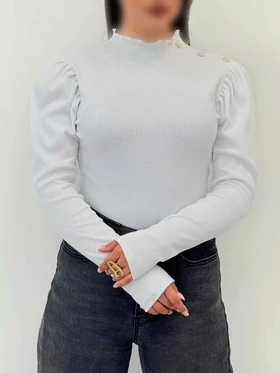 بلوز کبریتی سرشانه سه دکمه