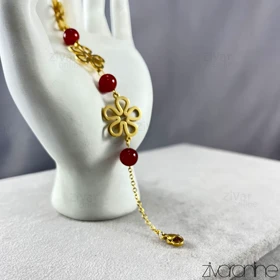 دستبند زنانه طرح عقیق و گل 40176