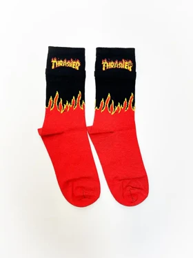 جوراب ساق بلند دوکش طرح Thrasher یونیسکس
