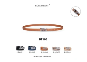 کمربند زنانه رزمری مدل Rose Merry BT103