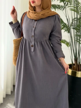 پیراهن روزمره زیبا 0388 (طوسی)