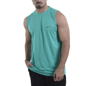 رکابی ورزشی مردانه نایک مدل GMS-Dri Fit-4K0938 سبز آبی