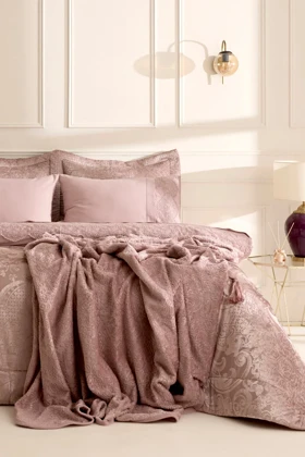 سرویس روتختی دو نفره Karaca Home مدل Valeria Best پنبه‌ای - گلبهی