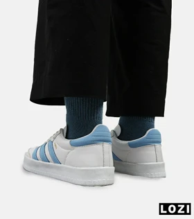 کفش کتانی مردانه سفید آبی ADIDAS Samba