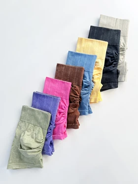 شورتک ورزشی سیملس پشت چروک سنگ شور