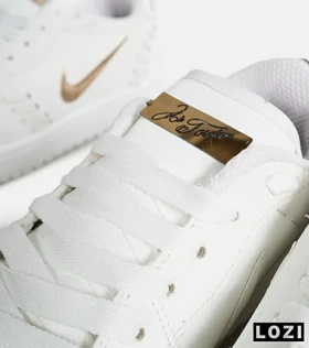 کفش کتانی مردانه و زنانه سفید NIKE jordan 1 low gold
