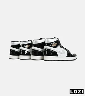 کفش کتانی مردانه و زنانه ساق‌دار مشکی سفید NIKE jordan 1 مدل 7149