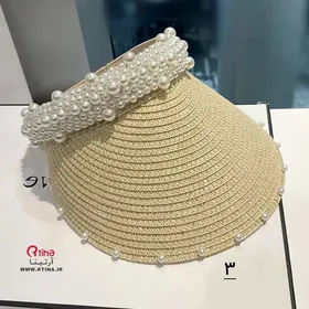 نقاب آفتاب گیر حصیری مدل لاکچری مرواریدی